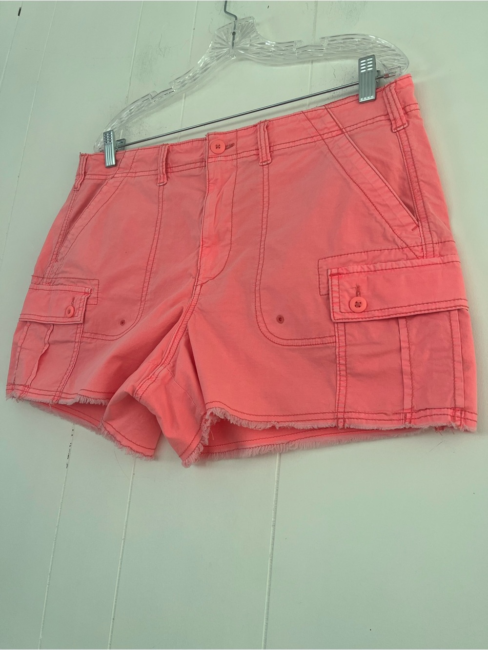 AE Snappy Stretch '90s Boyfriend Cargo Short Peach Coral Women’s Size 14